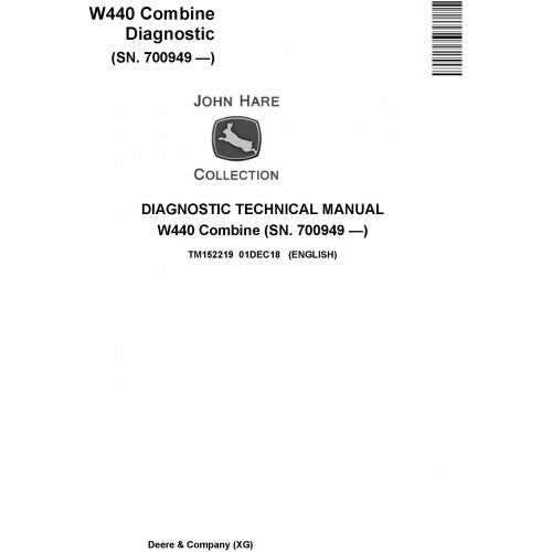 TM152219 John Deere W440 Combine (SN.700949-) Pdf Diagnostic Technical Manual