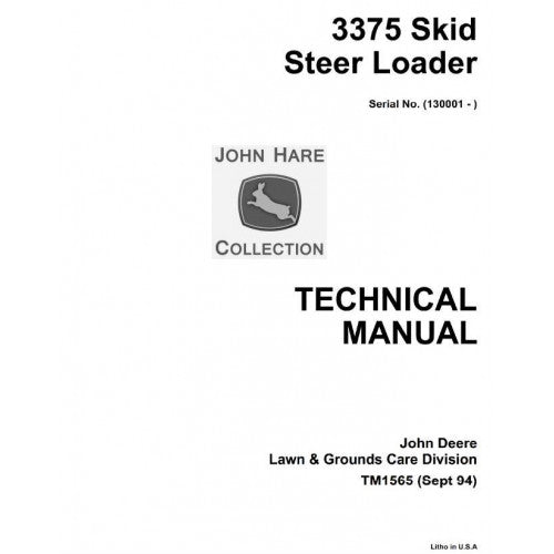 TM1565 John Deere 3375 Skid Steer Loader Pdf Repair Service Technical Manual