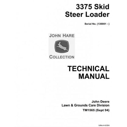 TM1565 John Deere 3375 Skid Steer Loader Pdf Repair Service Technical Manual
