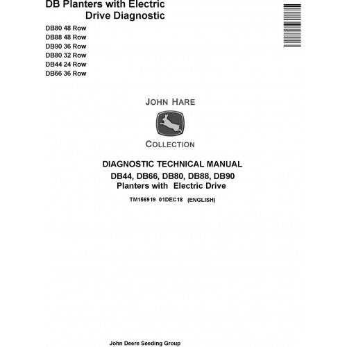 TM156919 John Deere DB44, DB66, DB80, DB88, DB90 Planters Pdf Diagnostic Technical Manual