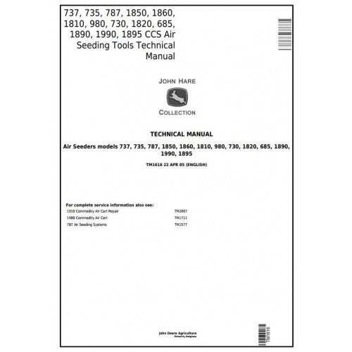 TM1616 John Deere CCS Air Seeding Tools Pdf Technical Service Manual