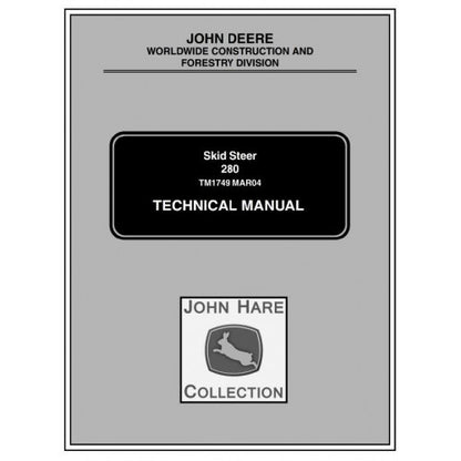 TM1749 John Deere 280 Skid Steer Loader Pdf Repair Service Technical Manual