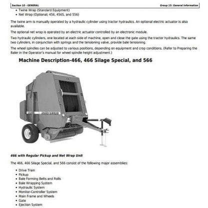 TM1767 John Deere 446, 456, 456s, 546, 556, 466, 466s, 566 Round Balers All Inclusive Pdf Technical Service Manual 2