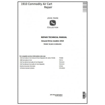 TM2067 John Deere 1910 Commodity Air Cart Ground Drive Pdf Technical Service Manual