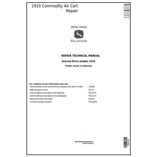 TM2067 John Deere 1910 Commodity Air Cart Ground Drive Pdf Technical Service Manual