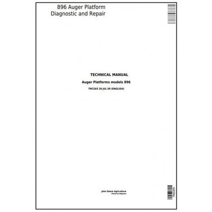 TM2265 John Deere 896 Auger Platform Pdf Technical Service Manual