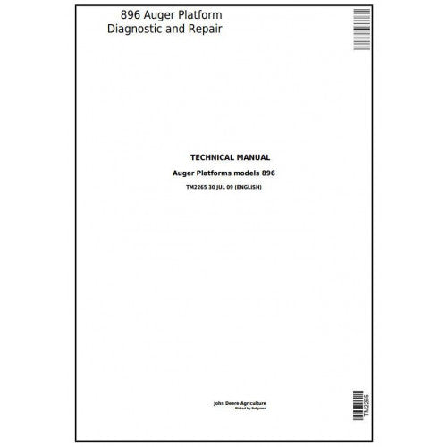 TM2265 John Deere 896 Auger Platform Pdf Technical Service Manual