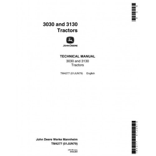TM4277 John Deere 3030, 3130 Tractor Pdf Technical Service Manual