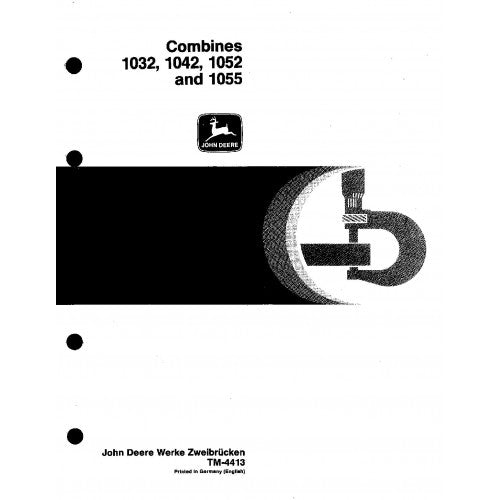 TM4413 John Deere 1032, 1042, 1052 and 1055 Combines (Europe) Pdf Technical Service Manual