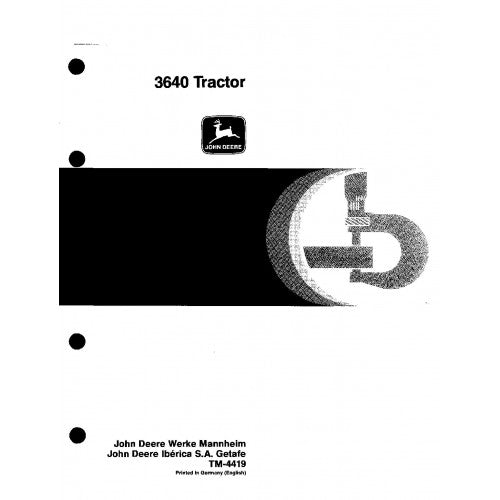 TM4419 John Deere 3640 Tractors Pdf Repair Service Technical Manual
