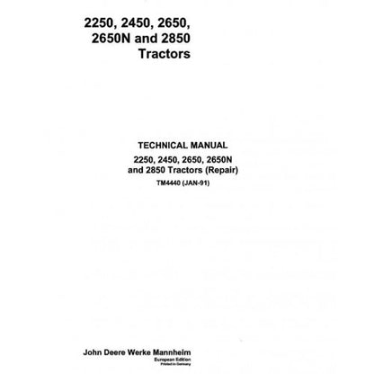 tm4440-john-deere-2250-2450-2650-2650n-and-2850-tractor-pdf-technical-service-manual