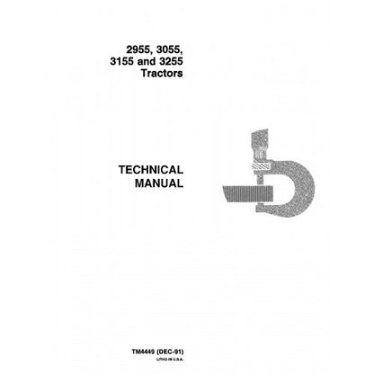 TM4449 John Deere 2955, 3055, 3155 and 3255 Tractors Pdf Repair Service Technical Manual