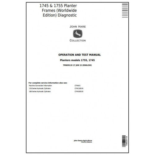 TM609119 John Deere 1745 & 1755 Planters Frames Pdf Operation and Tests Manual 