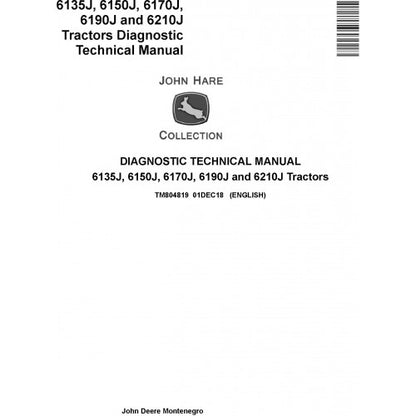 TM804819 John Deere 6135J, 6150J, 6170J, 6190J, 6210J Tractor Pdf Diagnostic Technical Manual